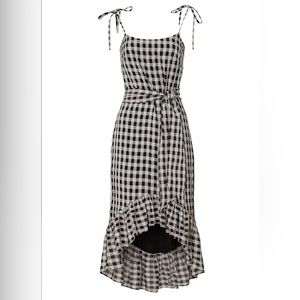 Cosmopolitan Dress The Population Black White Check High-Low Dress Size XL
